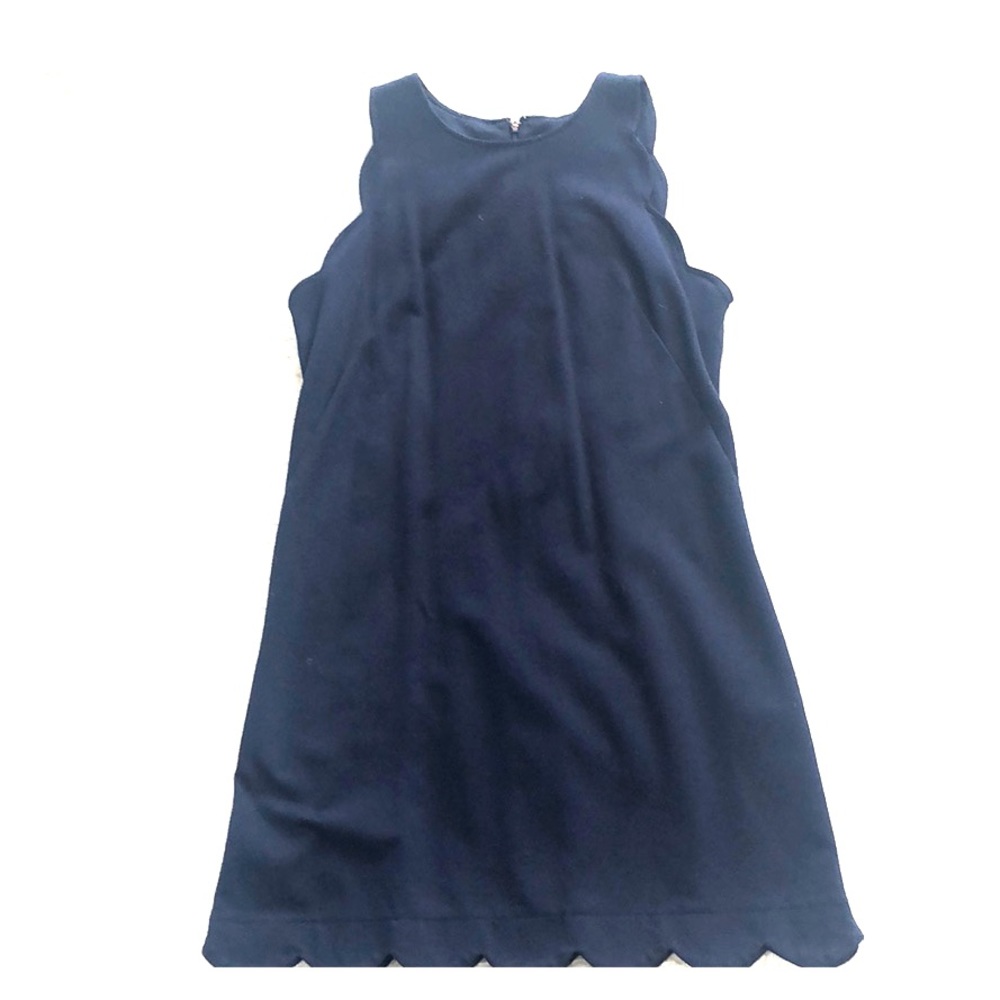 Navy Vince Camuto scalloped dress